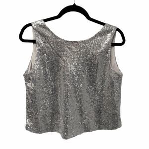 Zara Silver Sequin Tank Top